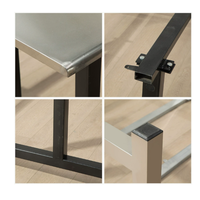 Ensemble de table et chaises de cantine modernes en acier pour écoles et restaurants, 4 et 6 places