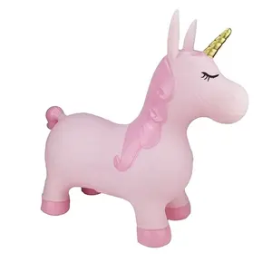 Kids Jumping Animal Glitter Bouncy Unicorn Hopper Toys