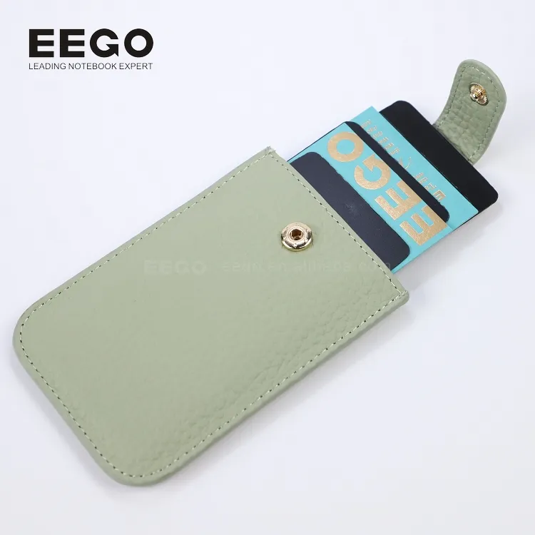 Promotional Free Sample Custom Logo Leather Card Holder Slim Credit Cardholder Wallet