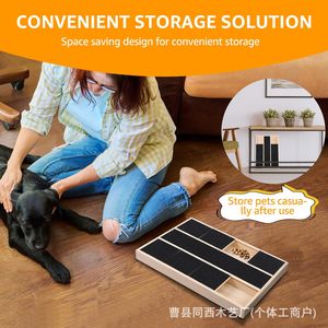 Wooden Pet <b>Scratching</b> Board With Storage Compartments Anti Slip Surface For Cats And Dogs - Product Image 4