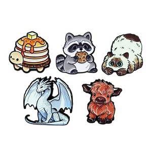 Broche de Metal con Diseño de Guantejo de Dibujos Animados Comiendo una Galleta, Insignia de Metal de Animal Adorable, Accesorio para Ropa y Mochila, En Stock - Product Image 5
