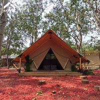 Camping en plein air Hôtel Forêt Vacances Toile tente Structure en bois étanche hôtel de luxe tente de chasse