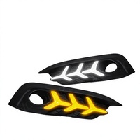 Feux de jour LED modifiés pour voiture, couvercle de phare antibrouillard pour Honda Civic 10e génération 2016-2018 avec fonction clignotant