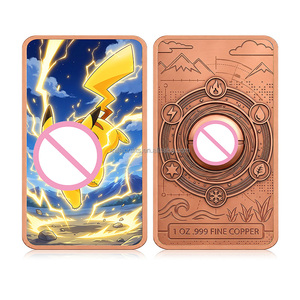 Monstres de <span class=keywords><strong>manga</strong></span> légendaires personnalisés, lingot d'art en cuivre fin .999 de 1 once, créatures d'anime imprimées UV - Product Image 4