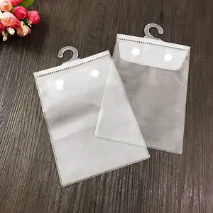 plastic eva vinyl snap closure bag with hook hanger