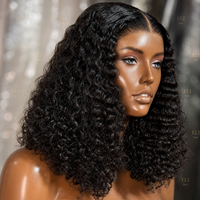 Perruques Courtes Bob Frisées Kinky Pas Chères en Cheveux Humains, Perruques Frontales en Dentelle HD pour Femmes, Cheveux Vietnamiens, Perruques Complètes en Dentelle HD Sans Colle