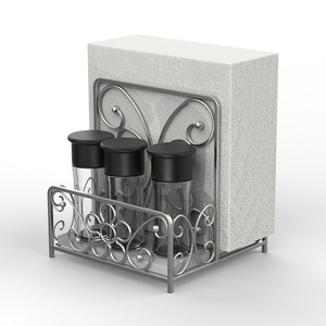 Kitchen <strong>Table</strong> Napkin Paper <strong>Caddy</strong> Upright Napkin Holder with Salt and Pepper Shakers <strong>Caddy</strong> - Product Image 2
