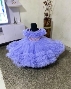 Vestido <span class=keywords><strong>de</strong></span> Niña para Boda, Color Lavanda, con Tul, Encaje y Cuentas, Sin Mangas, para Cumpleaños, Primera Comunión o Baile - Product Image 6