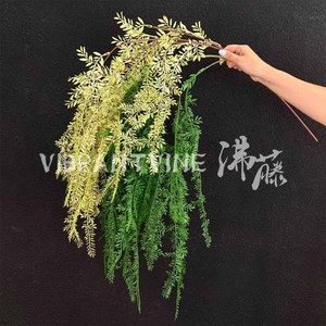 Guirlande artificielle de saules vert clair en plastique, bouquet pour décoration de mariage et de maison, ornement végétal pour plafond - Product Image 3