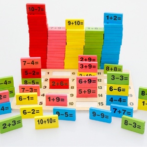 Juego de Bloques de Construcción de Madera con Números y Dominó de la Marca Jet, Juguetes Educativos de Matemáticas para Niños y Niñas en Edad Preescolar - Product Image 3