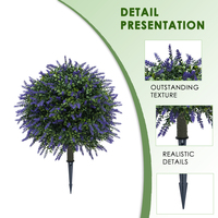 PZD-1-235B En Gros Résistant Aux UV En Plastique Violet Lavande Faux Verdure Arbustes Real Touch Artificielle Topiaire Boule Arbre