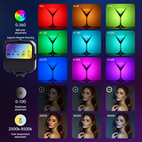 Mini Lámpara LED RGB Cuadrada de Plástico, Regulable, con Temperatura de Color Ajustable, para Videos de YouTube, Transmisiones en Vivo, Maquillaje y Fotografía, USB