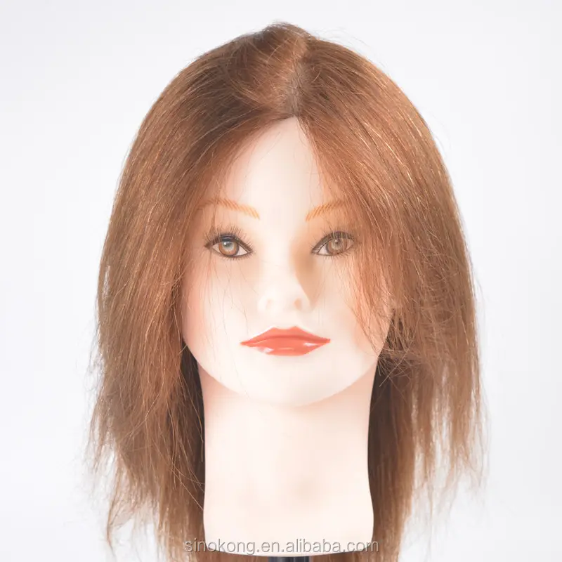 Kosmetiek Real Human Indian Hair Training Hoofd Praktijk Kapper Aziatische Mannequin Training Head