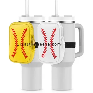 LOW MOQ Softball Baseball Neoprene Water Bottle Pouch For 40oz Adventure Quencher Bottle Neoprene 40oz Tumbler Bag