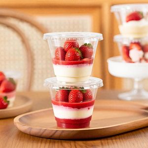 Envase Desechable de PET de Pared Simple de 117 mm, 12/16/24 oz, con Logotipo Personalizado, para Alimentos, Postres, Helados, con Tapas Transparentes - Product Image 4