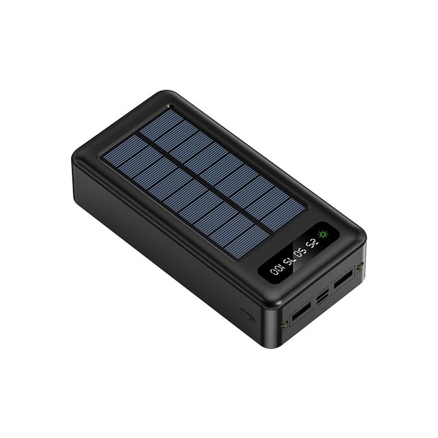 30000 Mah Portable Solar Charger Power Bank Built-in Wireless Charger USB Cable OEM Li-Polymer Battery Universal Micro USB Input