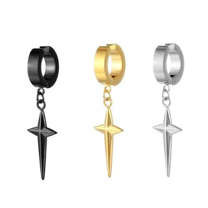 Boucles d'oreilles pendantes en acier inoxydable de haute qualité pour femmes et hommes, couleur noir/argent, <span class=keywords><strong>style</strong></span> gothique punk rock, Pendientes Mujer <span class=keywords><strong>Moda</strong></span> - Product Image 1