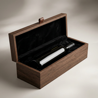 Boîte à vin en bois de luxe avec poignée en cuir, coffret cadeau pour une bouteille de vin, idéal pour les cadeaux d'affaires