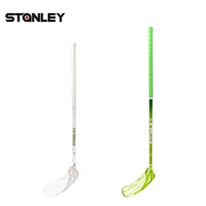 Bastone da Hockey su pista composito in fibra di carbonio bianco verde prodotto in fabbrica per bambini piccoli adulti per Floorball e Land Hockey - Product Image 4