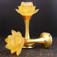 Lot de 2 lampes LED modernes à longue durée de vie, design Bouddha Guanyin, corps en aluminium, rechargeables, en forme de lotus