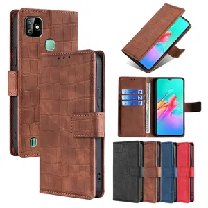 Funda de cuero para teléfono Pop 6 Pro, carcasa de cuero Popular para Tecno Spark 7, billetera con tapa trasera para móvil