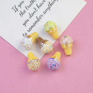 Cuentas de resina Lucite de agujero recto multicolor sueltas hechas a mano para accesorios de cadena de teléfono móvil DIY para diseños temáticos de helados - Product Image 4