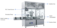 Machine de remplissage et de bouchage automatique rotative à double tête pour flacons de cosmétiques, lentilles de contact, et parfums, avec alimentation par vis et scellage, conforme GMP