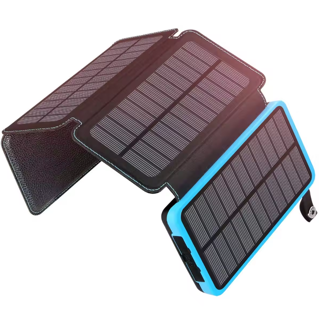 Foldable Solar Panel Power Bank 10000mah/ 20000Mah Outdoor Hiking Waterproof Powerbank Portable Solar Charger