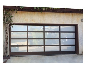 Portes <span class=keywords><strong>de</strong></span> <span class=keywords><strong>garage</strong></span> automatiques à vue panoramique 16x8, portes sectionnelles coulissantes en polycarbonate givré <span class=keywords><strong>avec</strong></span> <span class=keywords><strong>porte</strong></span> piétonne, <span class=keywords><strong>porte</strong></span> pliante résidentielle - Product Image 1