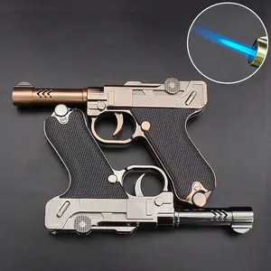 奥梅尔枪模型香烟金属枪打火机打火机枪手枪带刀打火机枪形状喷射火炬打火机