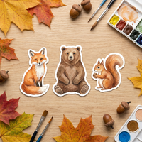 Vinyle Personnalisé Écologique Imperméable Durable Esthétique Animaux de la Forêt d'Automne Promotion Épicerie Scrapbooking Journalisation