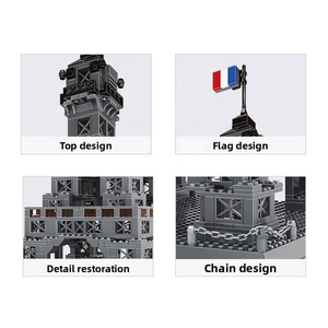 Bloques de Construcción de la Torre Eiffel Francesa, Artículos de Decoración de Escritorio de Ensamblaje de Partículas Pequeñas, Juguete Arquitectónico Famoso para Niños - Product Image 5