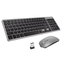 Keyboard mekanis nirkabel untuk Pc, lampu latar Multimedia Mini portabel RGB UsB gigi biru