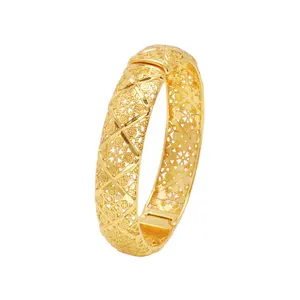 JXX модные ювелирные изделия 24k Дубай золотые браслеты женские золотые браслеты европейские девушки невесты с геометрическим отверстием женский свадебный браслет