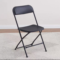 Chaise pliante d'extérieur de qualité commerciale ZDY-92 avec siège et dossier en plastique blanc, structure métallique, imperméable, portable