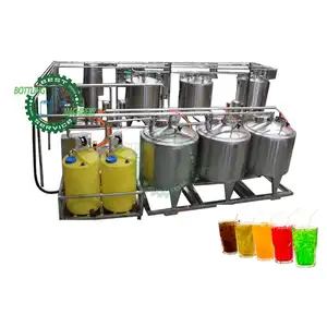 2000L/H 2ton complete soft drink sparking water carbonated drink processing line plant with water chiller