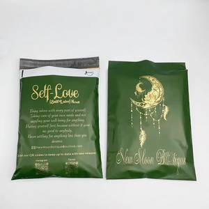 Sacs d'expédition en polyéthylène vert foncé 13,8*17,7 pouces avec logo imprimé, sacs d'expédition de luxe imprimés avec logo - Product Image 4