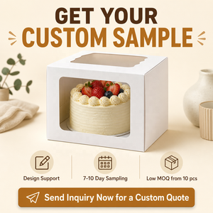 Caja de Embalaje de Papel para Pastel de Mousse con Asa Portátil Blanca de 3, 4, 6 y 8 Pulgadas XJH, con Ventana, para Regalo de Cumpleaños, Caja para Pastel - Product Image 6