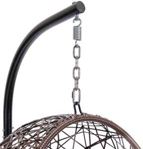 Foldable Wicker Rattan Hanging Egg Chair With Stand Swing Chair With Cushion <b>Pillow</b> for Indoor Outdoor - Product Image 4