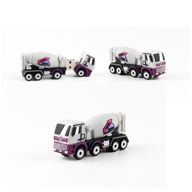 PVC Concrete Mixer Truck Shape Usb Stick Soft Pvc Dump Shape Usb Flash Drive