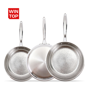 Venta caliente al por mayor 20/24/26/28cm 8 pulgadas/10 pulgadas/12 pulgadas sin recubrimiento <span class=keywords><strong>3</strong></span> capas Tri-ply Acero inoxidable Pan Utensilios de cocina Sartén - Product Image 2
