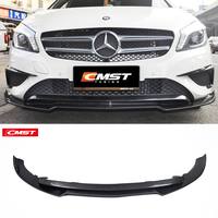 Lèvre de pare-chocs avant en fibre de carbone de style CMST de haute qualité pour Mercedes Benz Classe A A180 W176 2011-2015, séparateur de lèvre avant, kit carrosserie