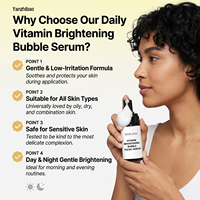 Sérum à la vitamine C, formule micro-bulles, absorption instantanée, éclat radieux, non irritant, utilisation AM/PM, acide hyaluronique, OEM