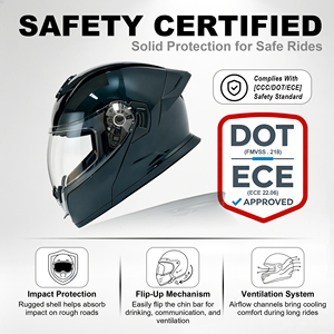 Casque de moto DOT Open Face Racing, casque de moto intégral rabattable, léger, en ABS, Casco De Moto pour la course et le tourisme - Product Image 4