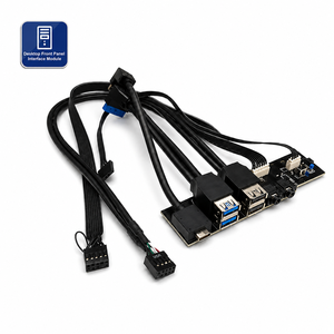 桌面前置面板 USB 组合接口 2.0+3.0+Type-C+Type-A，带电源开关 LED 灯，快速充电 USB C 数据线，4 合 1 数据线 - Product Image 1