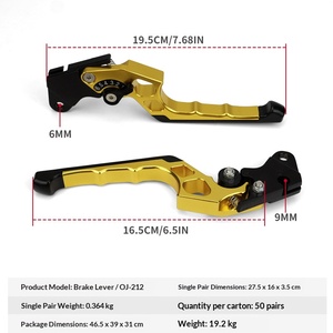 Leviers de frein et d'embrayage de moto réglables en 6 positions en alliage d'aluminium, design ajouré - Product Image 4