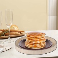 Plateau de petit-déjeuner imbriqué de cinq pièces plateaux d'artisanat en bois pour organiser des plateaux ronds en bois de salle de bain pour servir