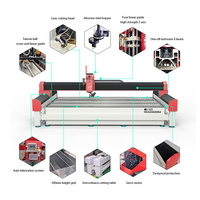 Machine de découpe au jet d'eau CNC professionnelle à 5 axes HEAD, pour pierre, carrelage, métal, verre, meilleur prix