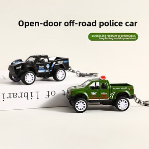 Porte-clés de voiture de police tout-terrain en plastique, jouet pour enfants, pendentif pour sac de petit ami, petit cadeau - Product Image 3
