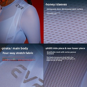 Maillot de cyclisme d'été EVR-2025 pour <span class=keywords><strong>femme</strong></span>, haut à manches longues en tissu respirant, série Pro pour vélo de route printemps/automne - Product Image 4